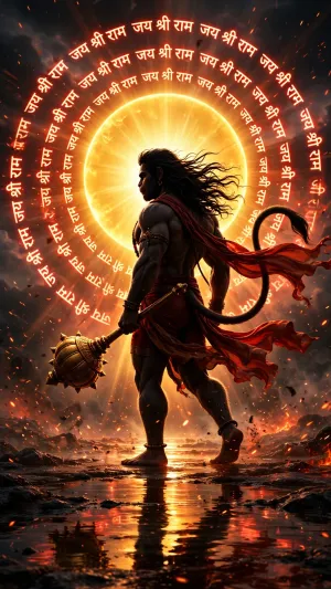 Lord Hanuman Jai Shri Ram Divine 4K Wallpaper