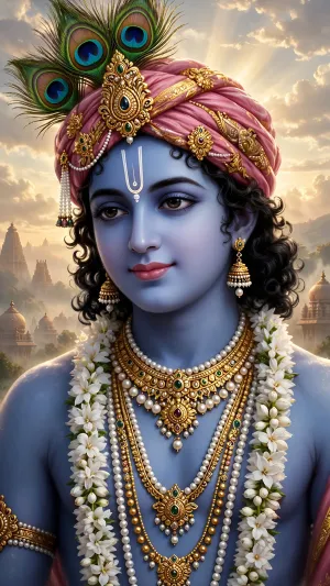 Lord Krishna HD 4K Wallpaper | Divine Shree Krishna Portrait