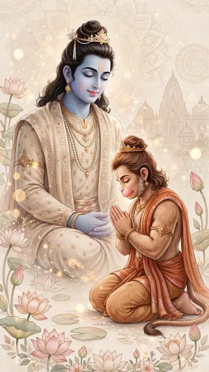 Lord Rama & Hanuman Wallpaper | Divine Bhakti & Devotion