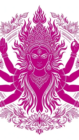 Goddess Durga Mandala Art – Symbol of Divine Shakti