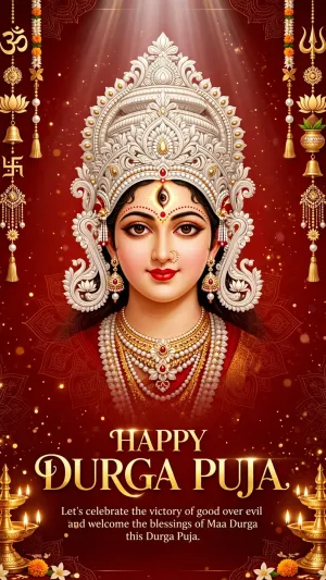 A Glorious Face of Maa Durga for Durga Puja