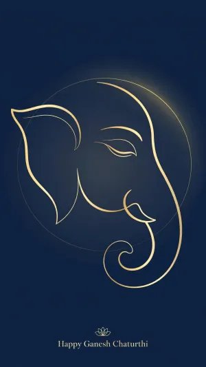Minimalist Golden Lord Ganesha – Happy Ganesh Chaturthi