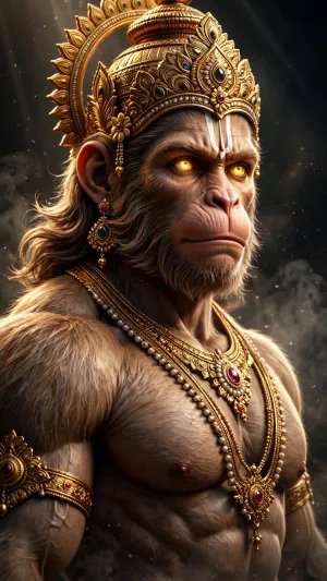 The Golden Gaze of Hanuman – A Powerful Symbol of Devotion and Strength