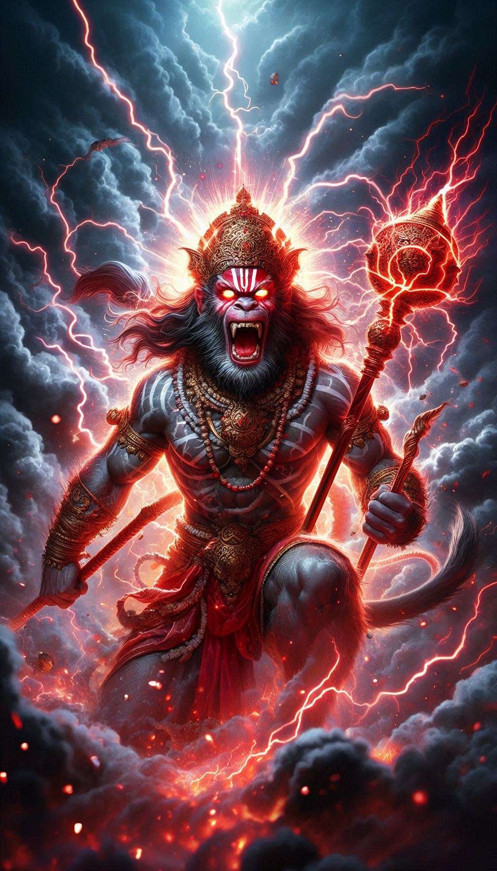 Angry Hanuman Full HD Wallpaper