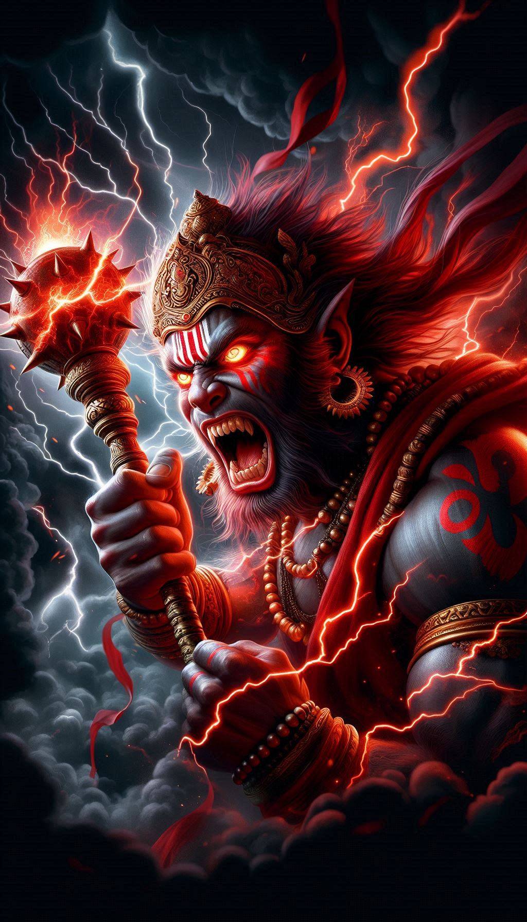 Furious Hanuman Full HD Wallpaper