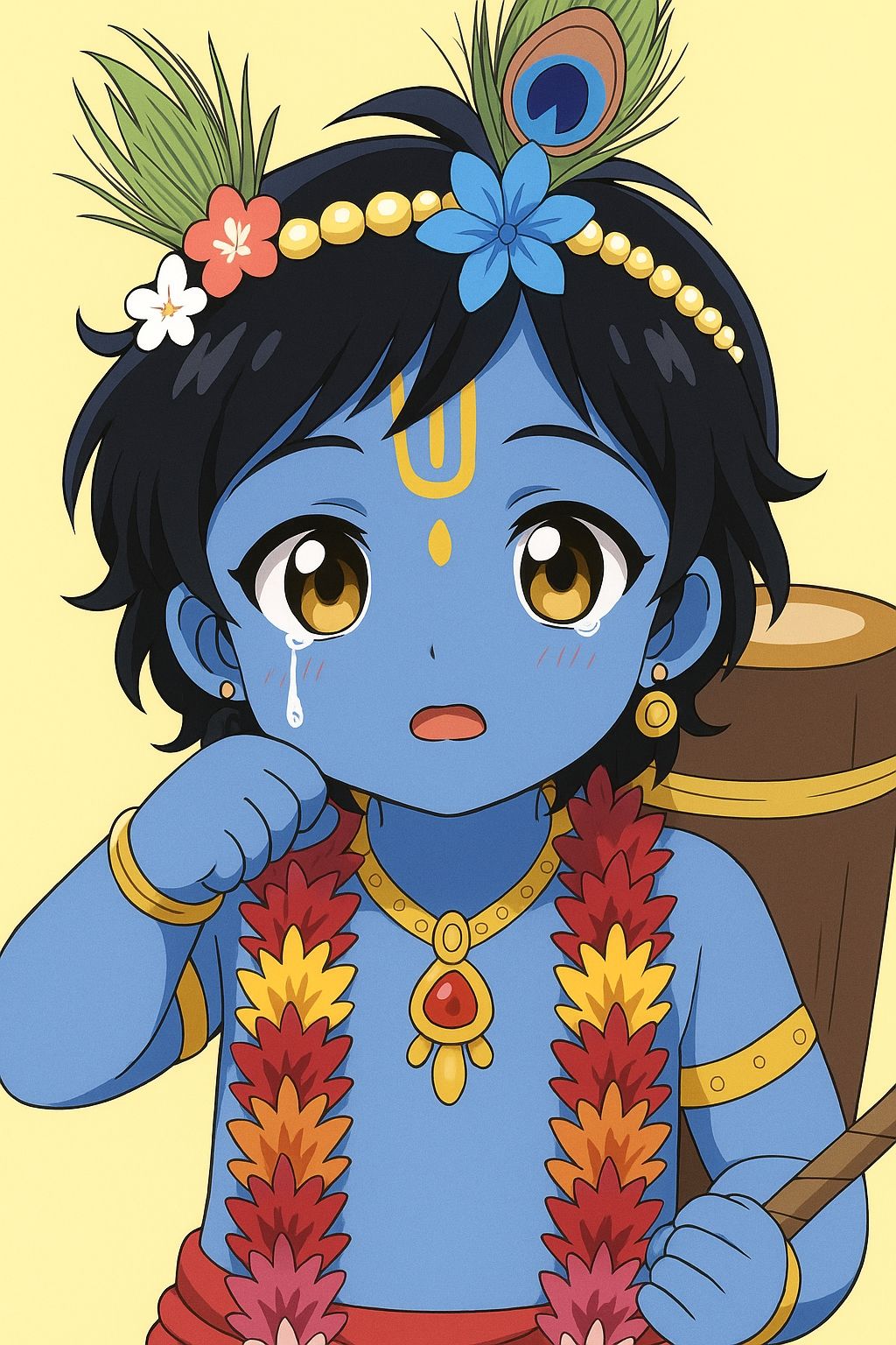 Chibi Krishna Crying Cute Artwork