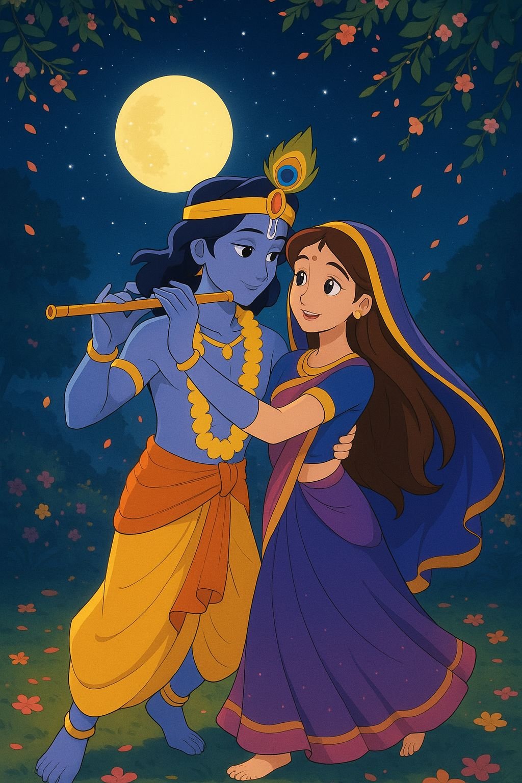 Krishna Radha Dance Under Full Moon