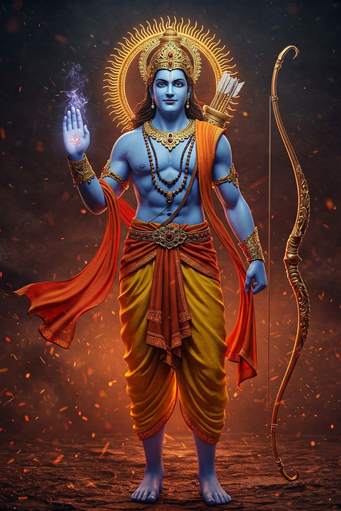 Lord Ram with Bow – Glorious 3D Divine Artwork