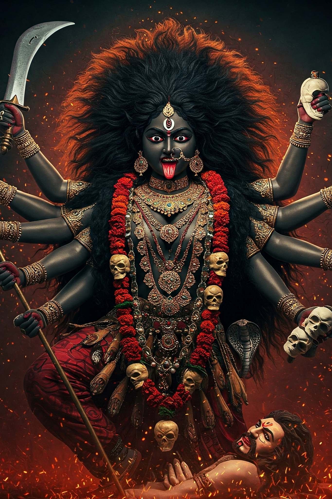 Powerful Kali Mata Wallpaper – Divine Shakti in Fierce Avatar