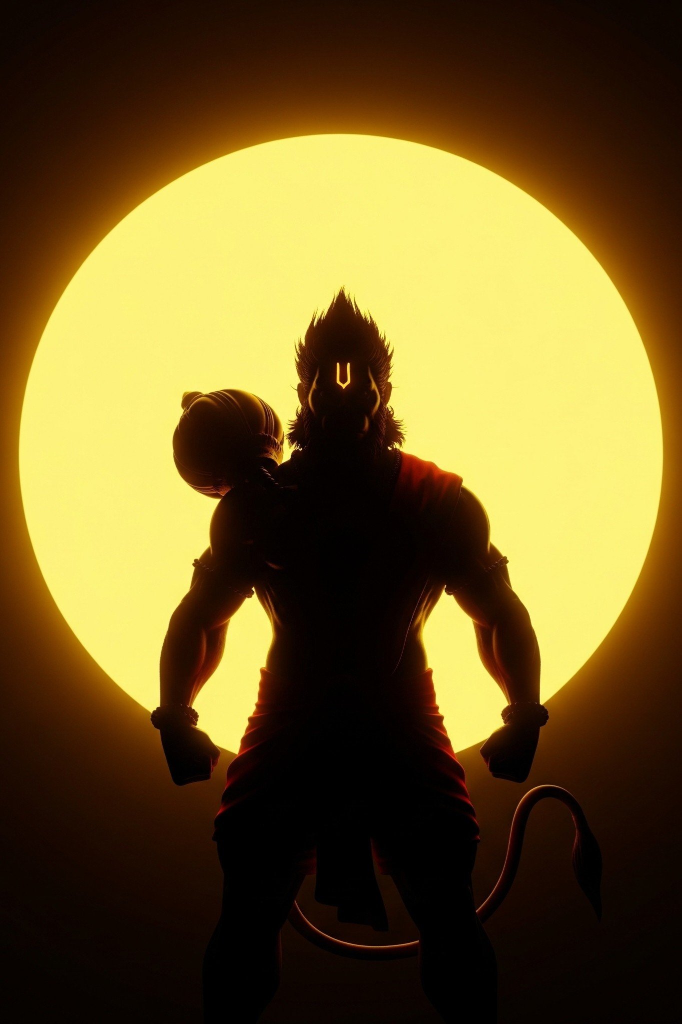 Veer Hanuman – Power Silhouette in Front of Full Moon
