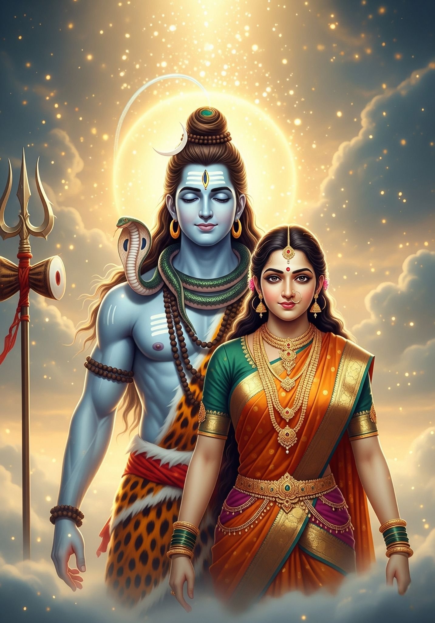 Lord Shiva and Parvati Divine Couple Wallpaper