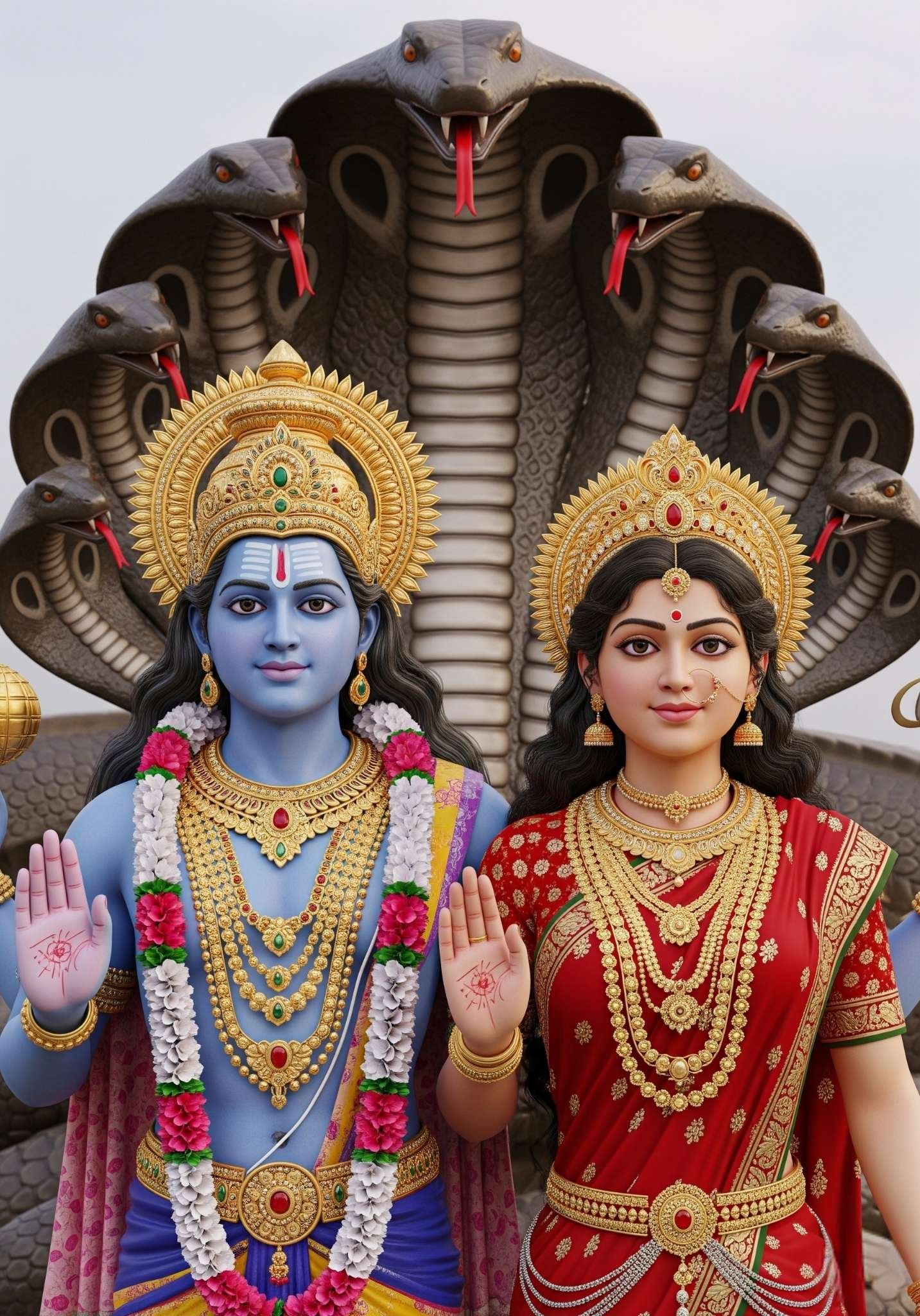 Vishnu Lakshmi with Sheshnag – Divine Couple 4K HD Image