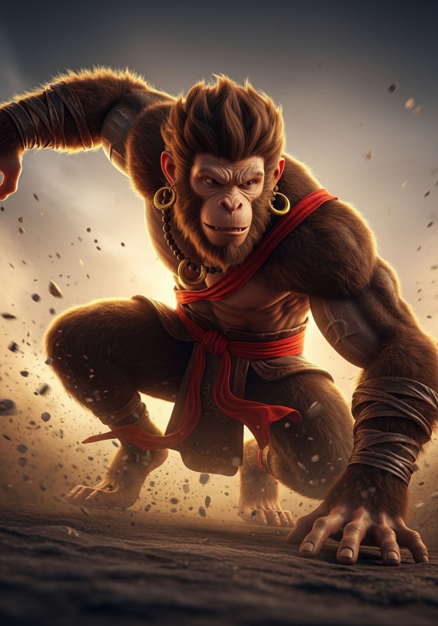 Battle-Ready Hanuman in Action Pose