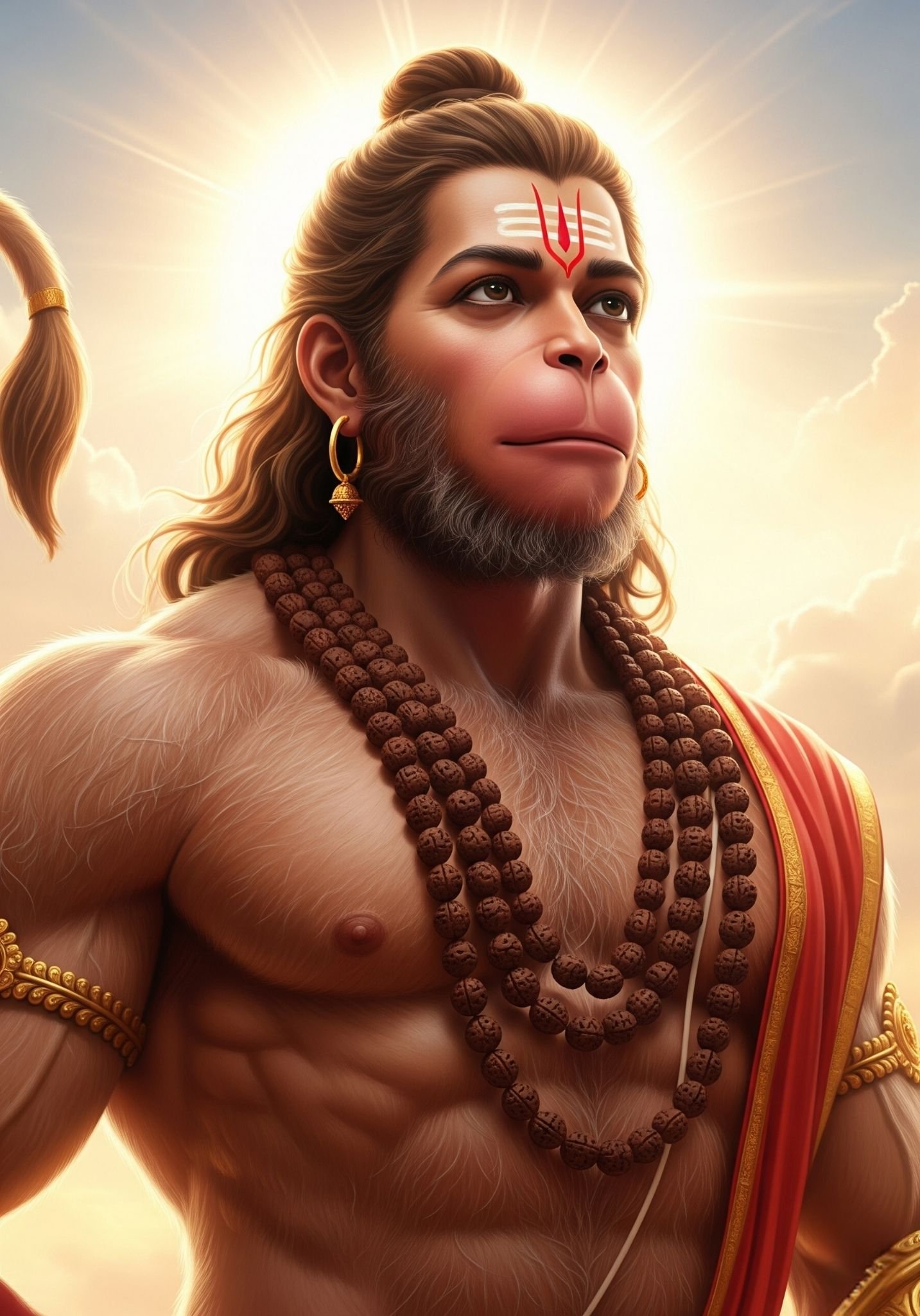 Divine Lord Hanuman Ji Glowing Aura HD Artwork