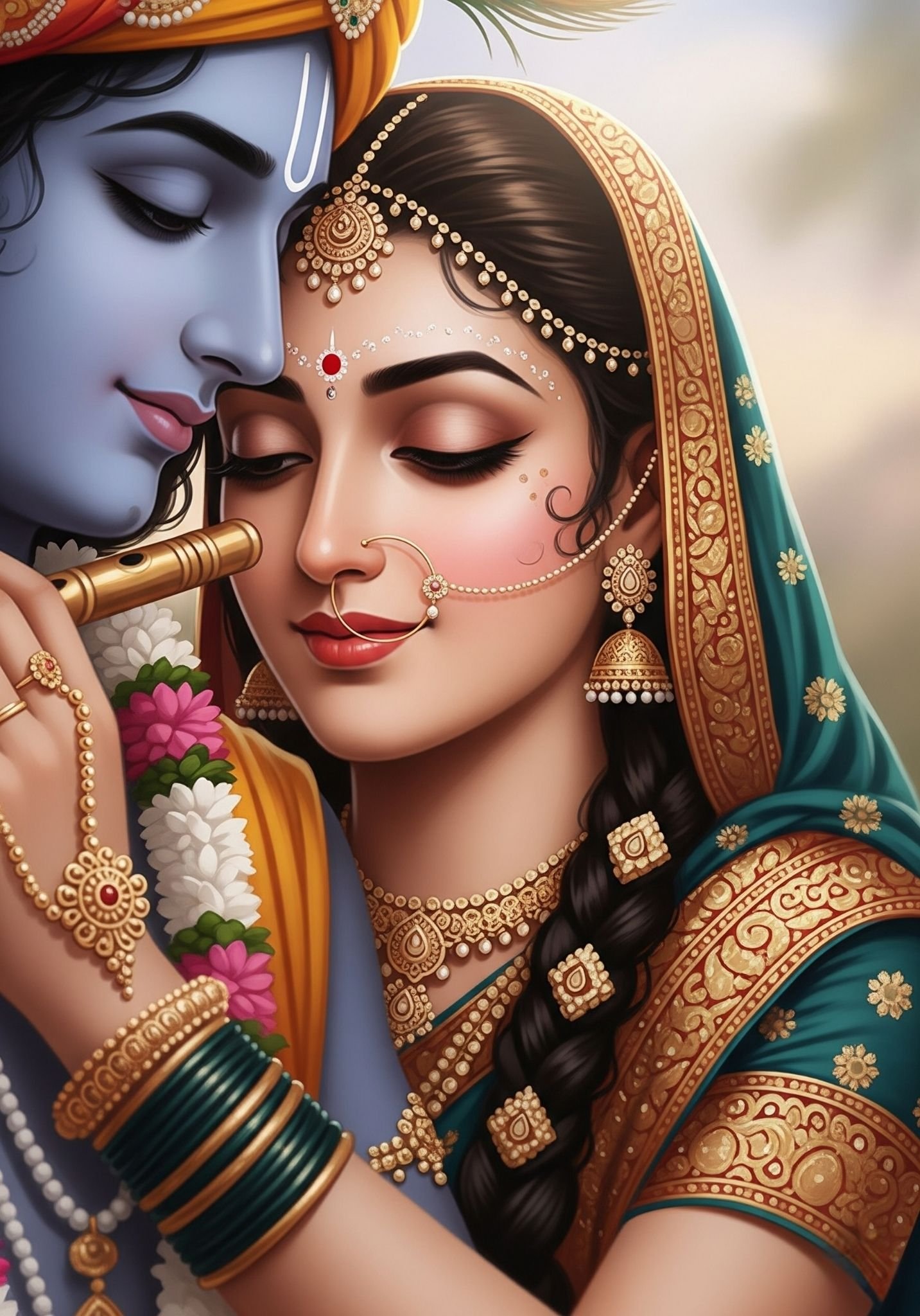 Radha Krishna Divine Love HD Art Wallpaper