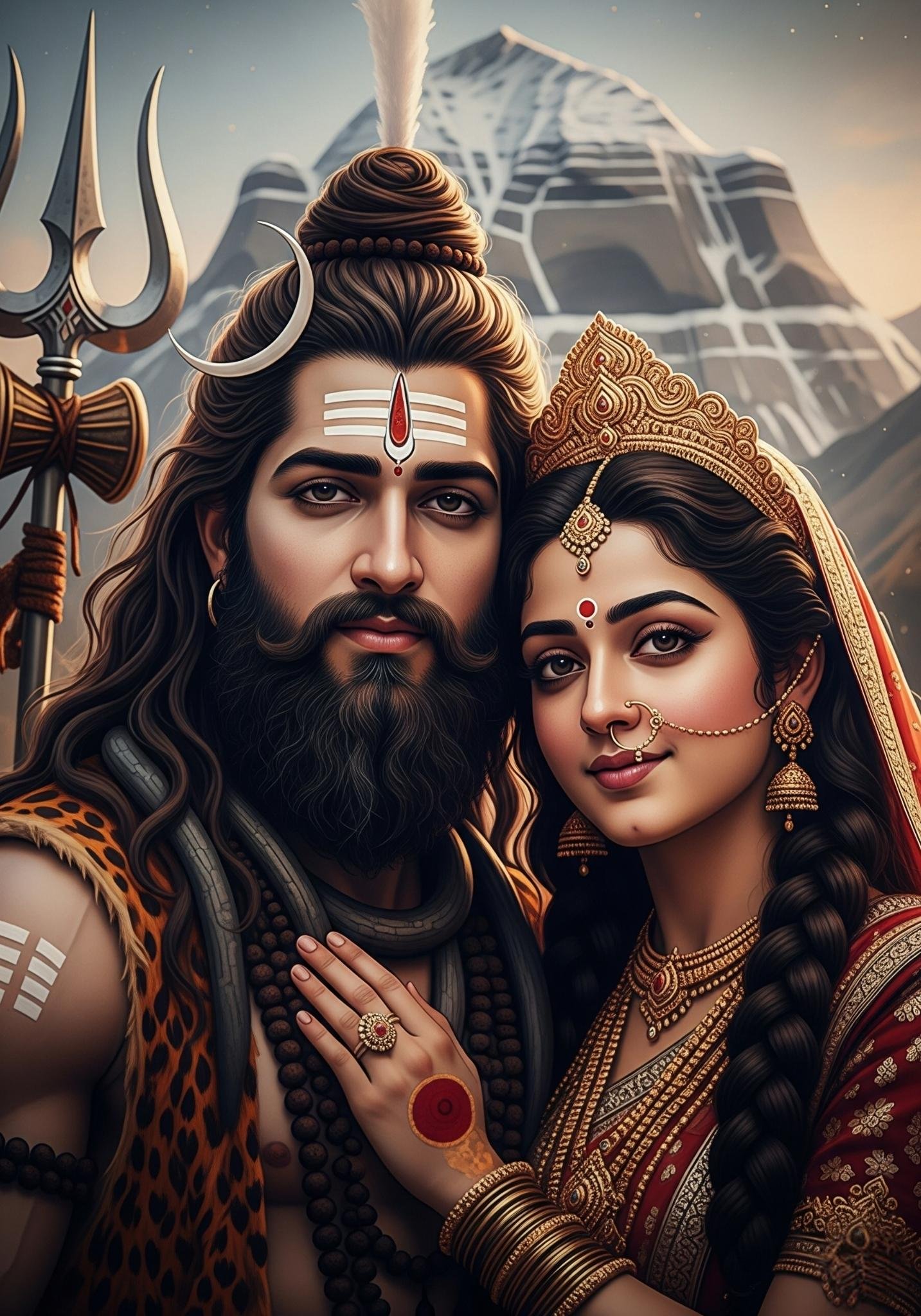 Shiv Parvati Divine Couple Wallpaper in HD 4K Wallpaper for iPhone & Android