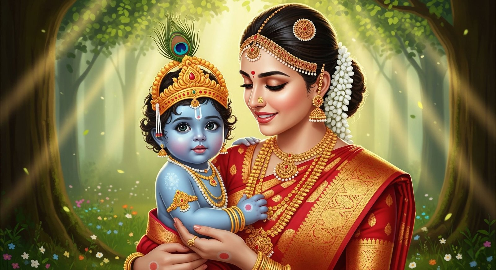 Baby Krishna with Yashoda – Divine Mother and Child Love