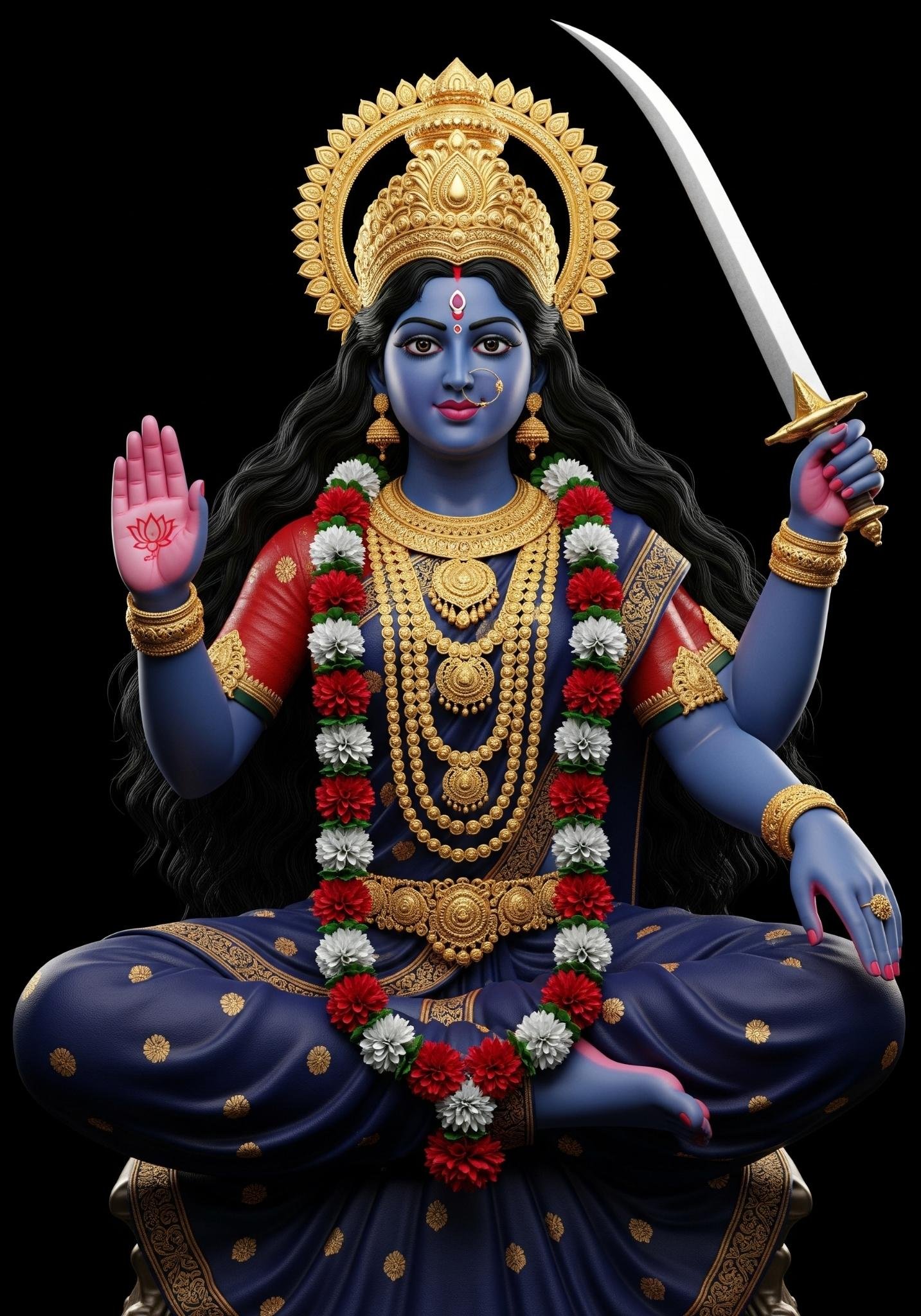 Goddess Kali with Sword Digital Artwork Wallpaper