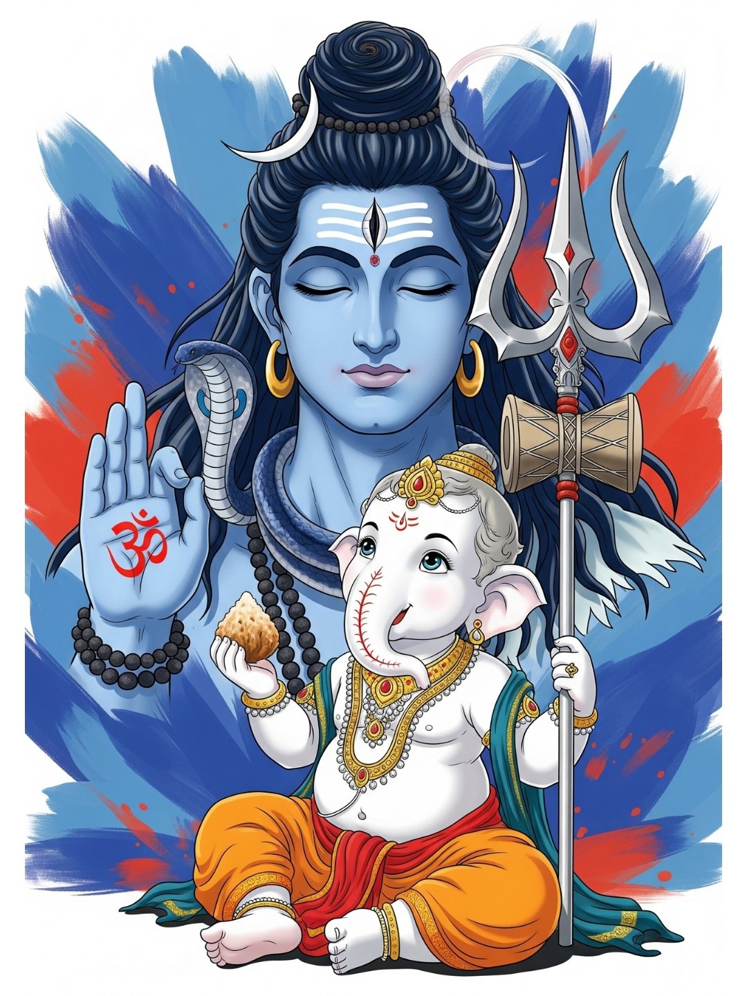Shiva and Baby Ganesha Divine Wallpaper in HD