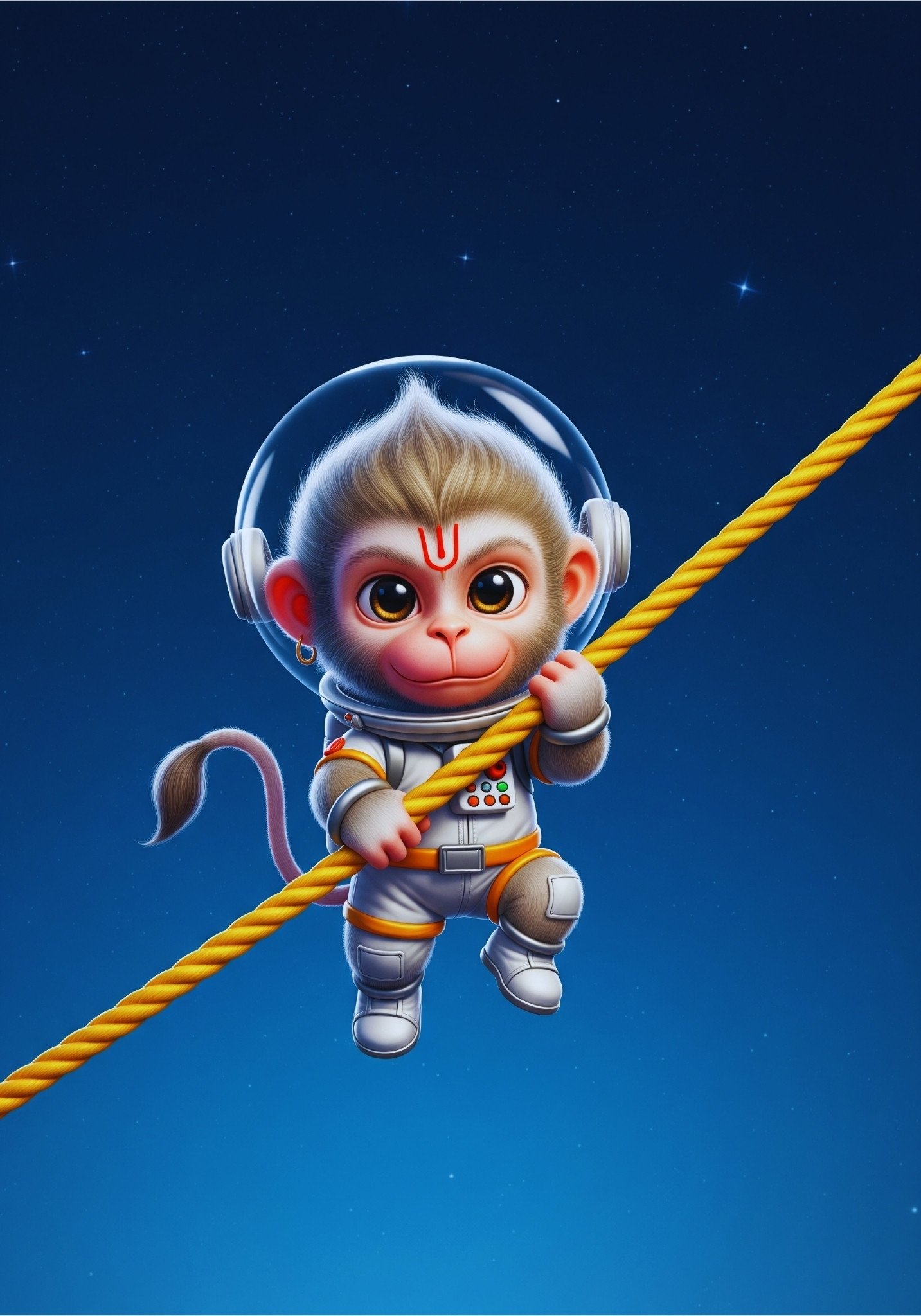 Cute Baby Hanuman Astronaut Wallpaper for Mobile