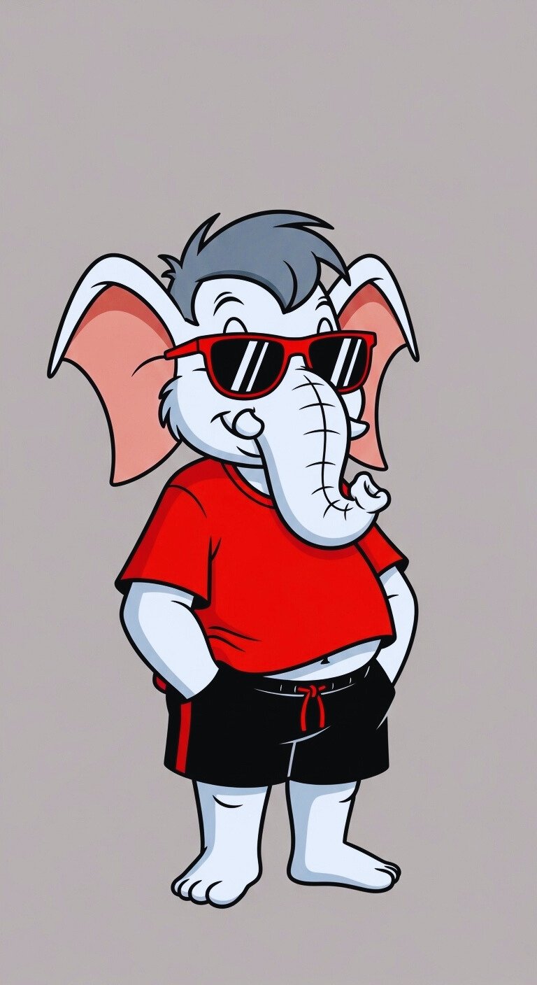Cool Cartoon Ganesha in Sunglasses Wallpaper 4K Wallpaper for iPhone & Android
