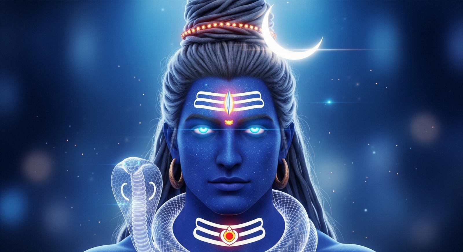 Divine Lord Shiva 3D HD Wallpaper with Trinetra Glow