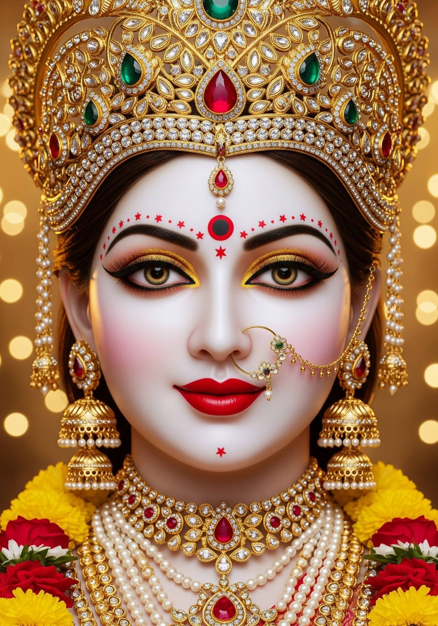 Divine Durga Maa Crown HD Wallpaper for Navratri 4K Wallpaper for iPhone & Android