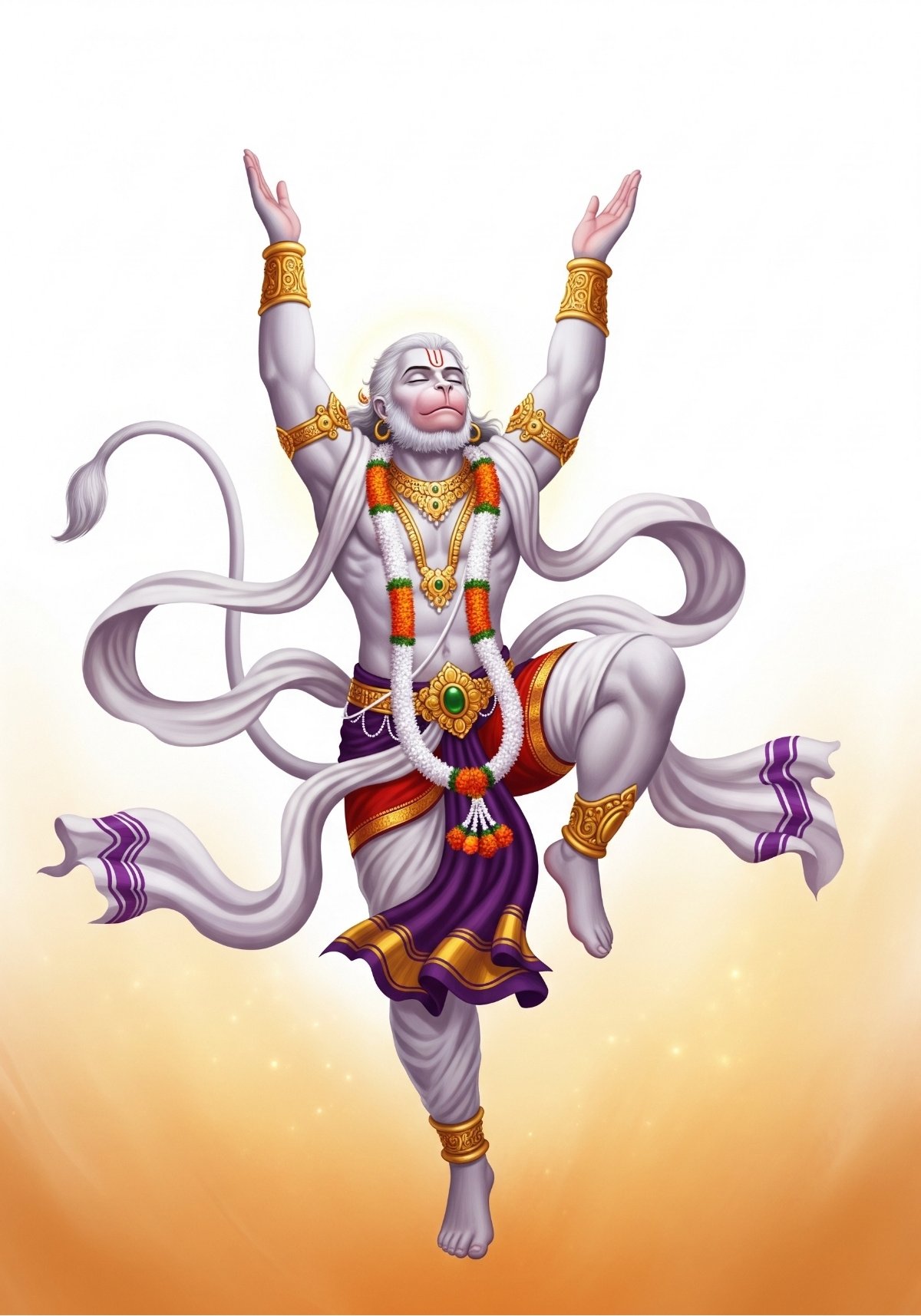 Divine Hanuman Ji in Dancing Pose Artwork