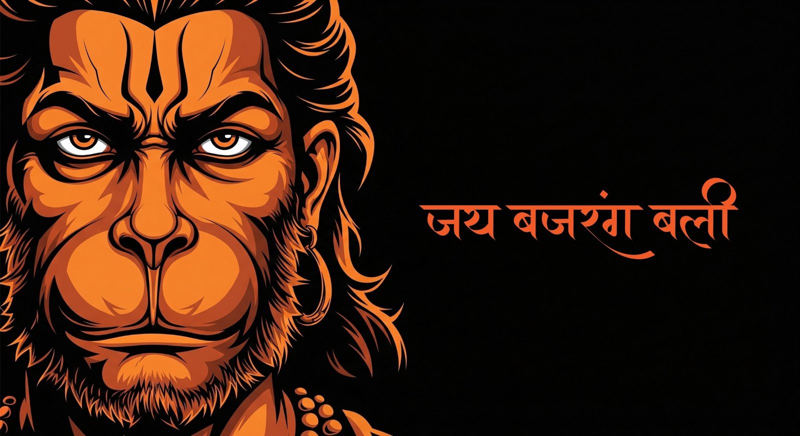 Powerful Hanuman Ji Wallpaper – जय बजरंग बली in Fiery Divine Art