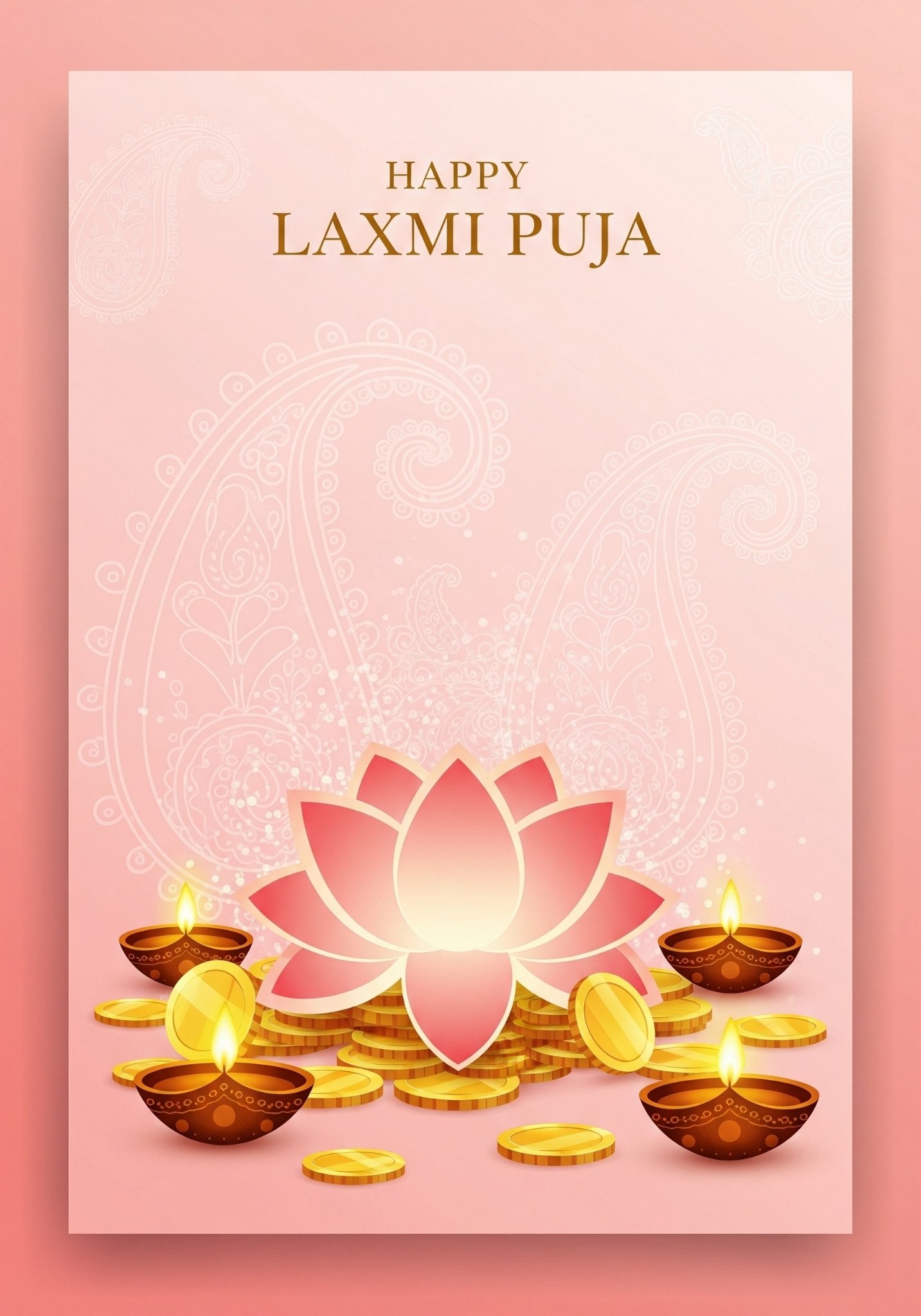 Happy Laxmi Puja Wallpaper HD | Diwali 2025 Festival Download 4K Wallpaper for iPhone & Android