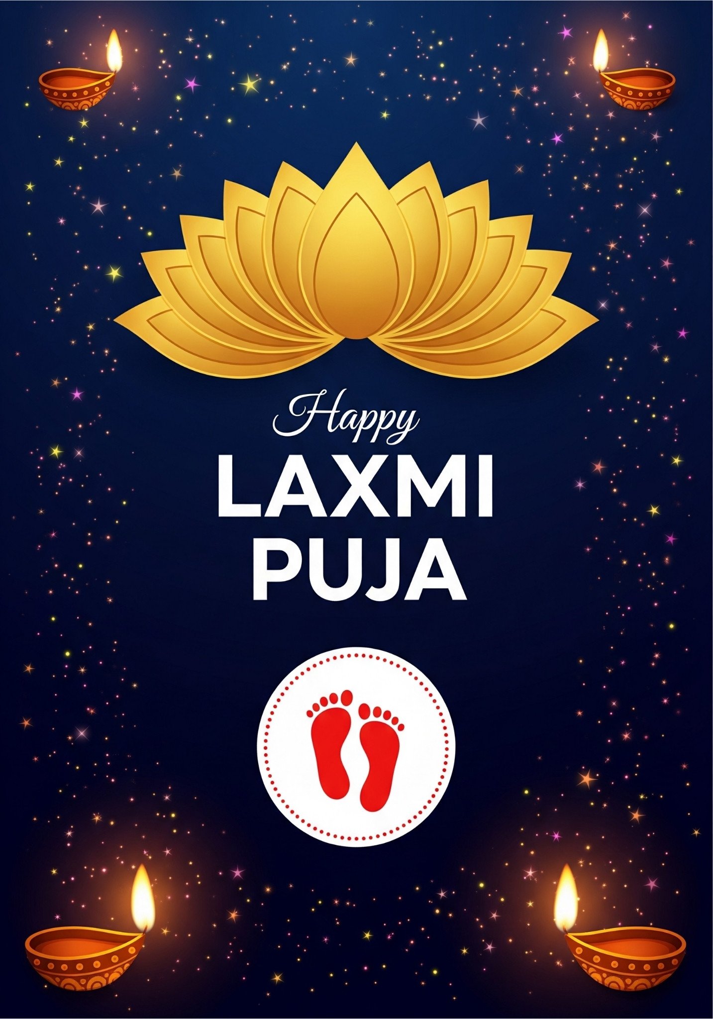 Elegant Laxmi Puja Greeting – Celebrate the Divine Blessings of Goddess Lakshmi 4K Wallpaper for iPhone & Android