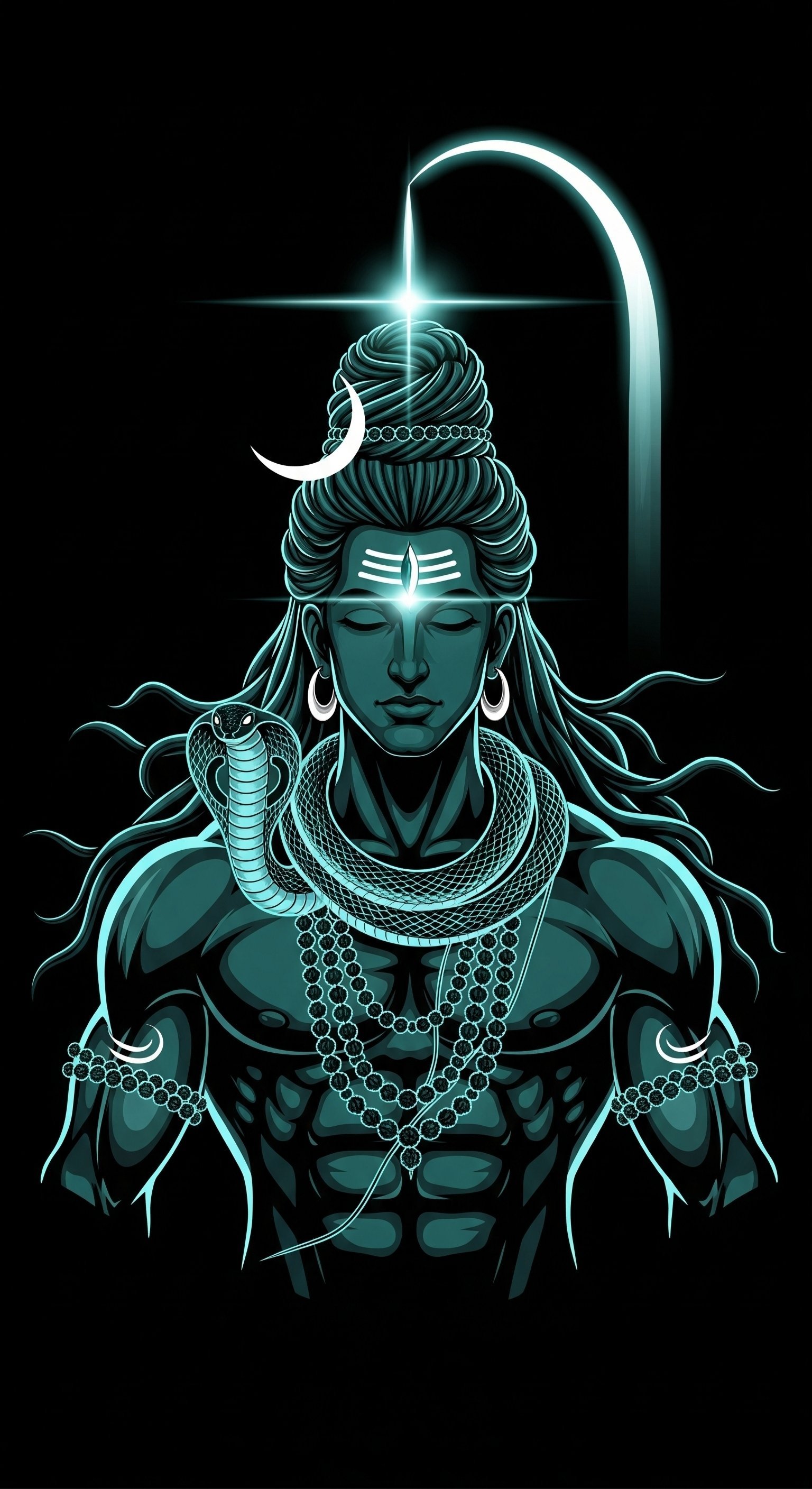 Tranquil Lord Shiva Digital Art – Meditating Mahadev Wallpaper