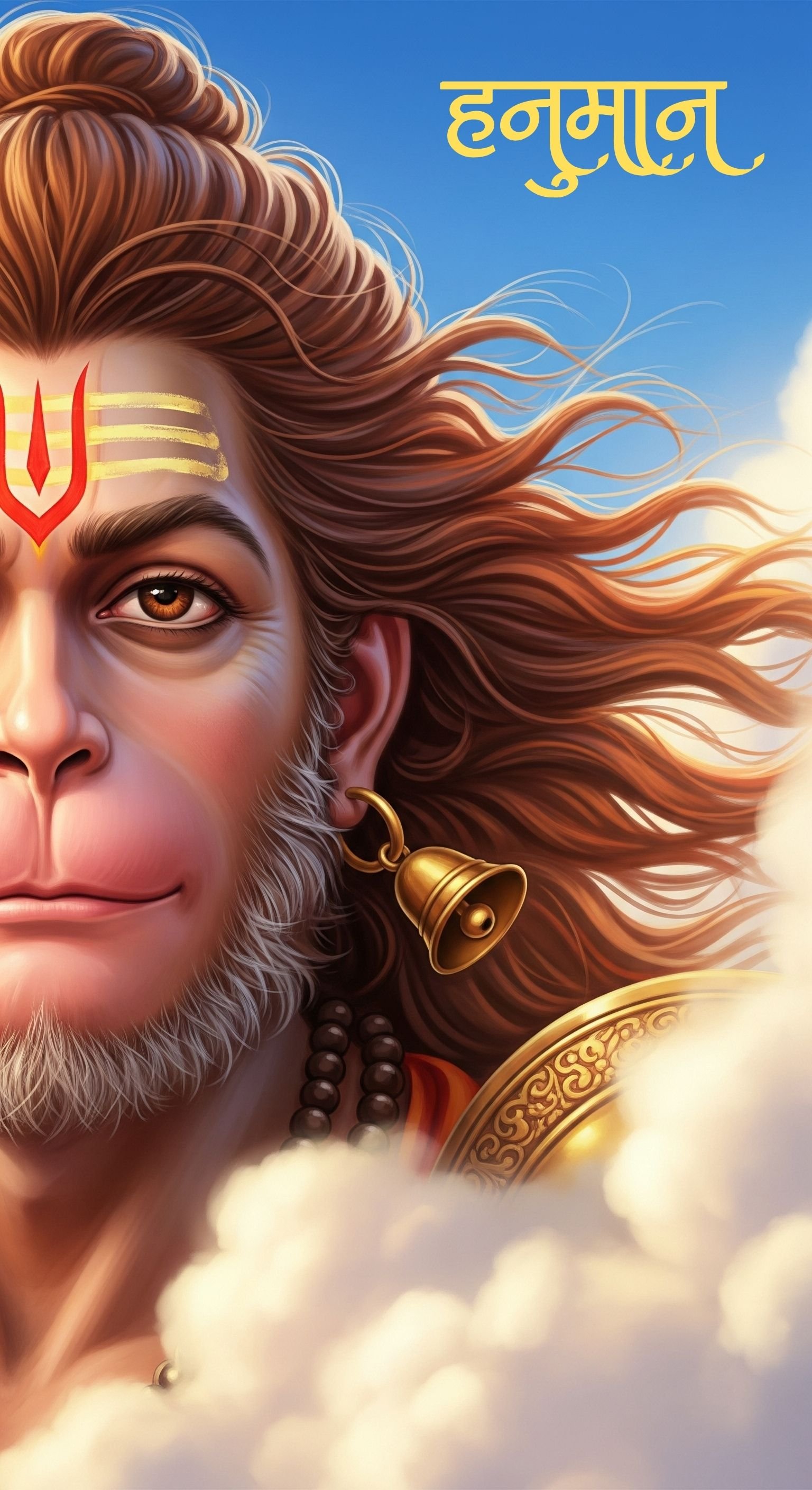 Powerful Hanuman Digital Art – Divine Strength and Devotion 4K Wallpaper for iPhone & Android