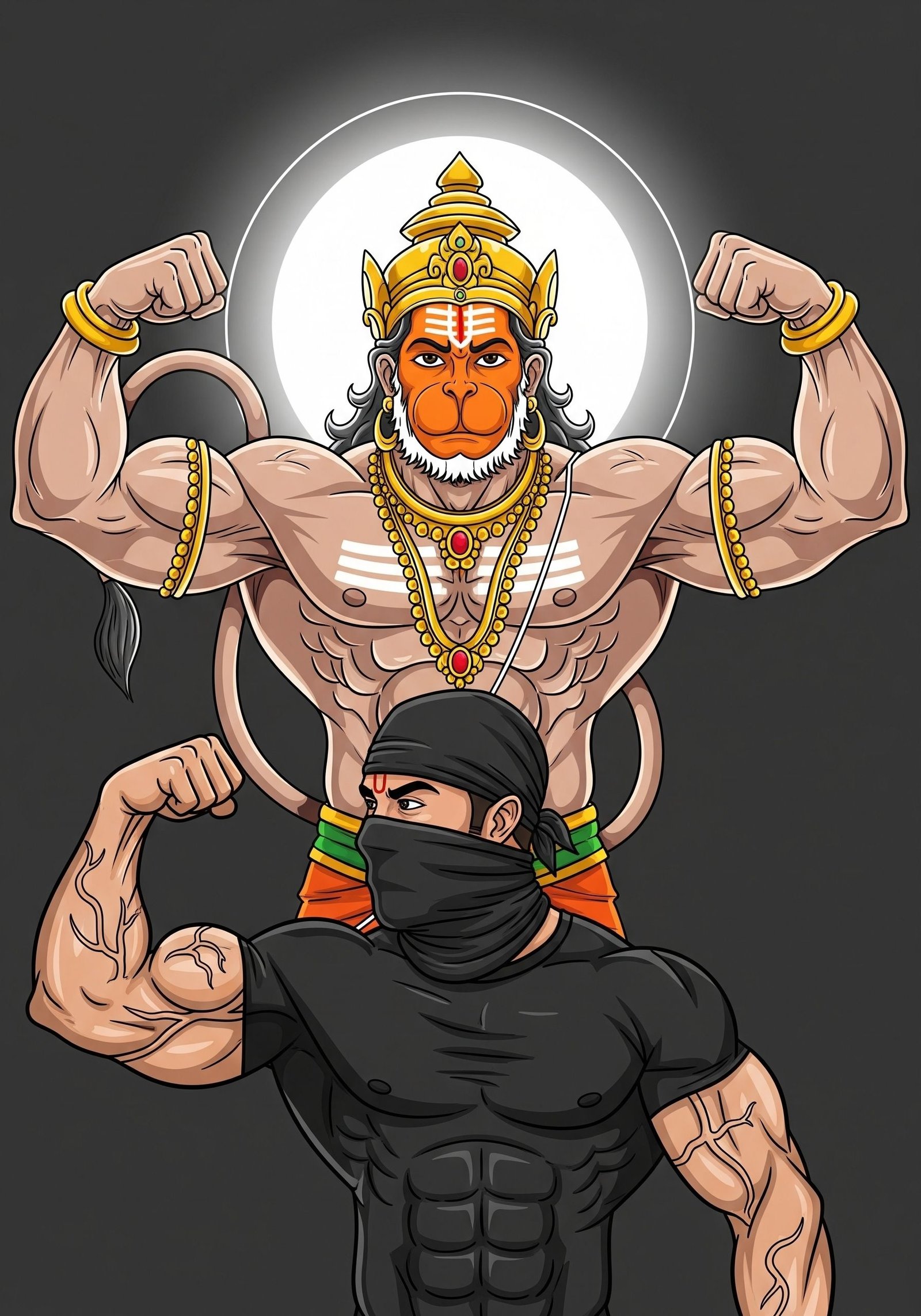 Bajrangbali and Warrior Boy Powerful HD Wallpaper