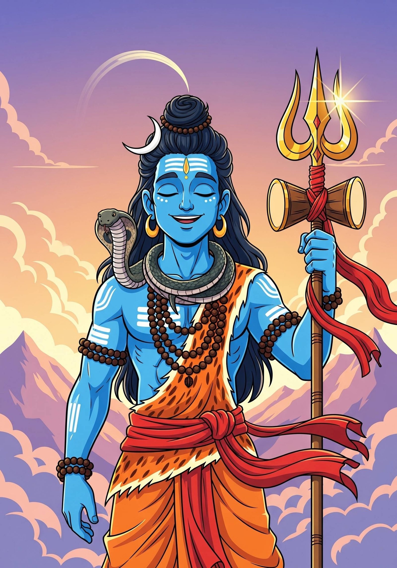 Lord Shiva Divine Trishul Art – Peaceful Mahadev HD Wallpaper 4K Wallpaper for iPhone & Android