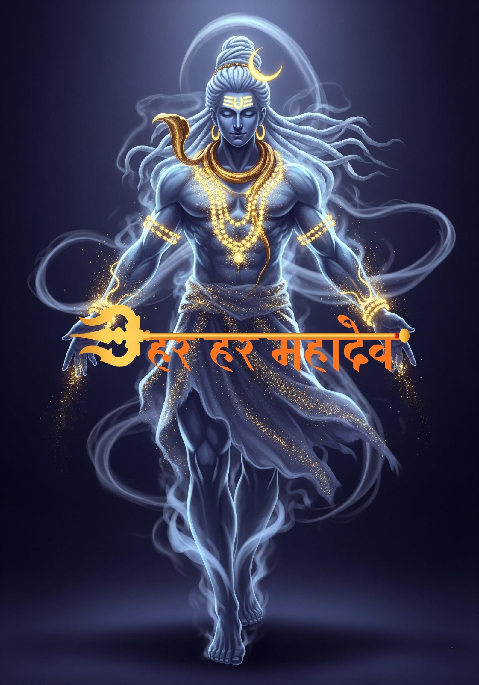Mahadev in Divine Cosmic Form with Glowing Aura