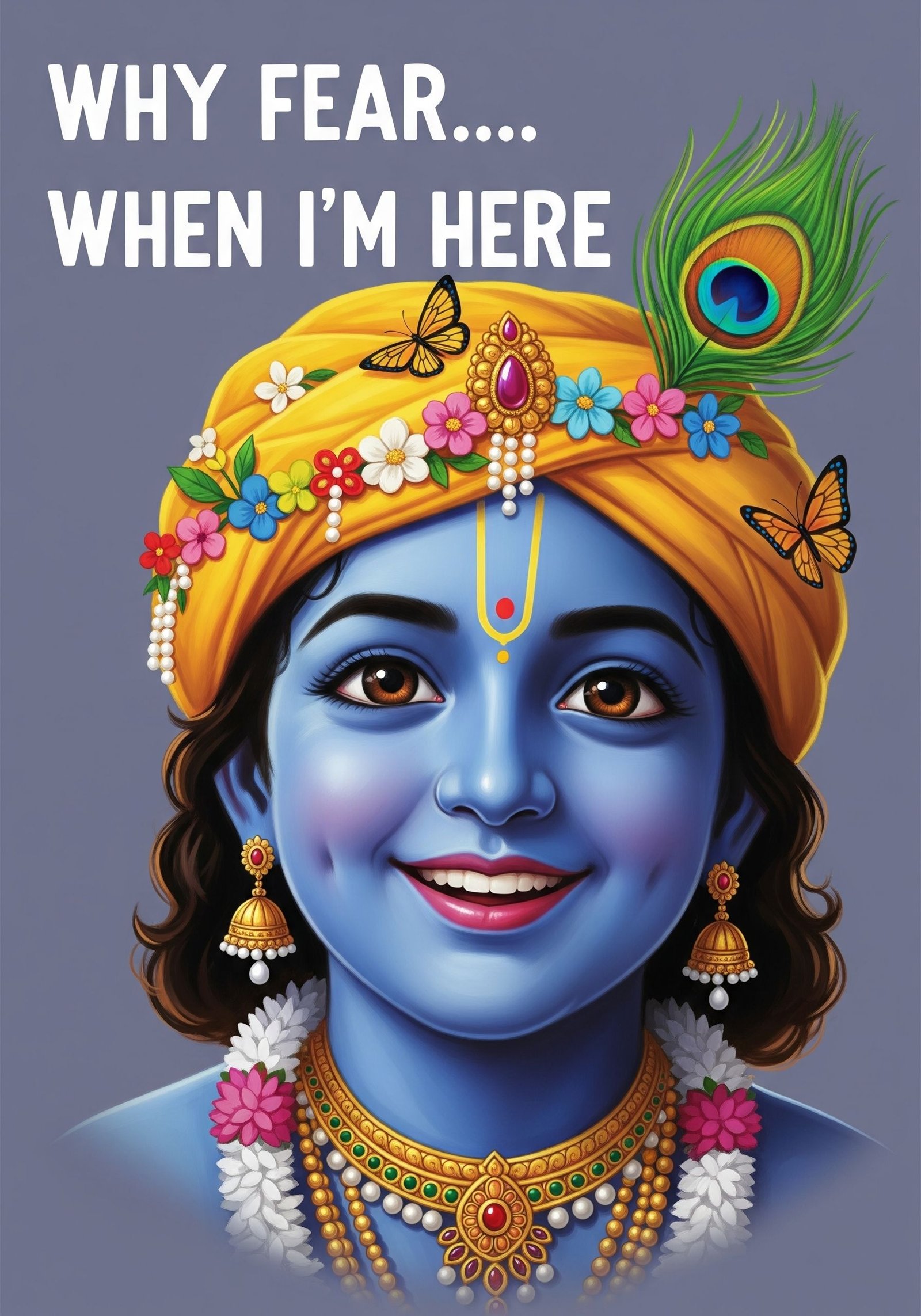 Little Krishna Blessings Motivational Wallpaper
