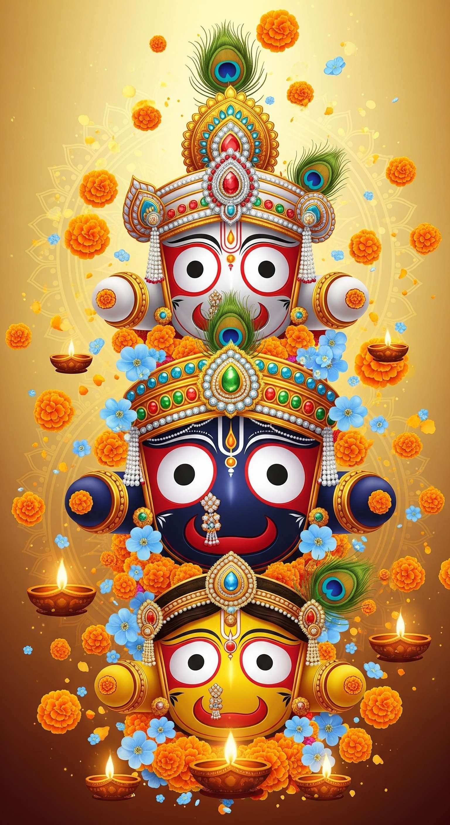 Divine Trio of Jagannath, Balabhadra & Subhadra
