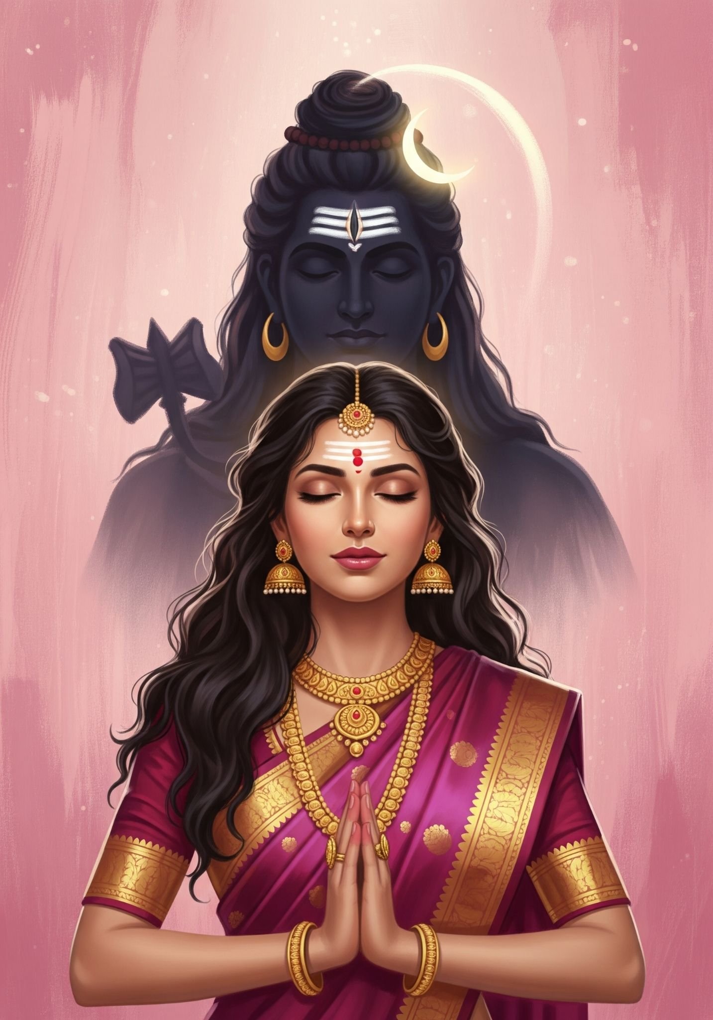Divine Union of Shiva and Shakti 4K Wallpaper for iPhone & Android