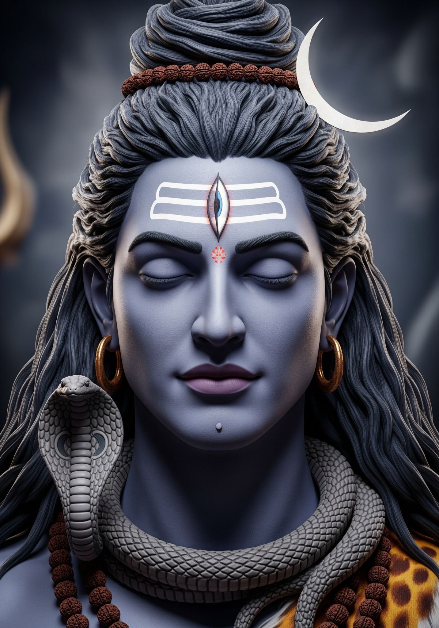 Lord Shiva Meditation Wallpaper | Trishul, Third Eye & Cosmic Calm 4K Wallpaper for iPhone & Android