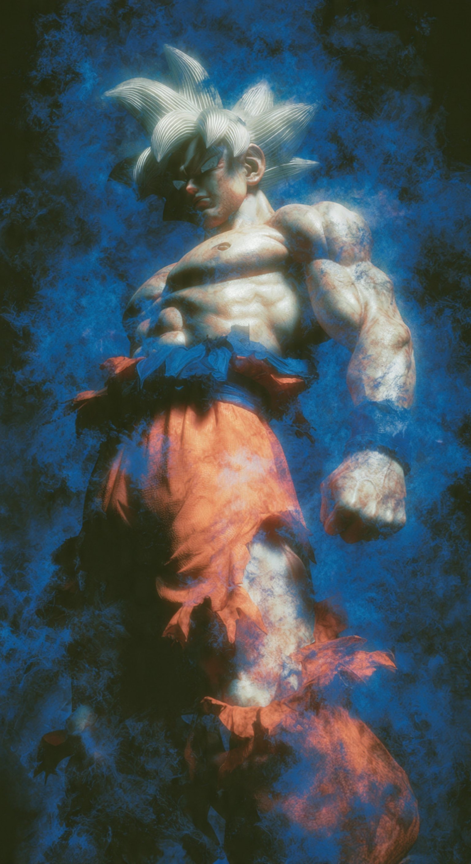 Ultra Instinct Goku Blue Aura 4K Anime Wallpaper