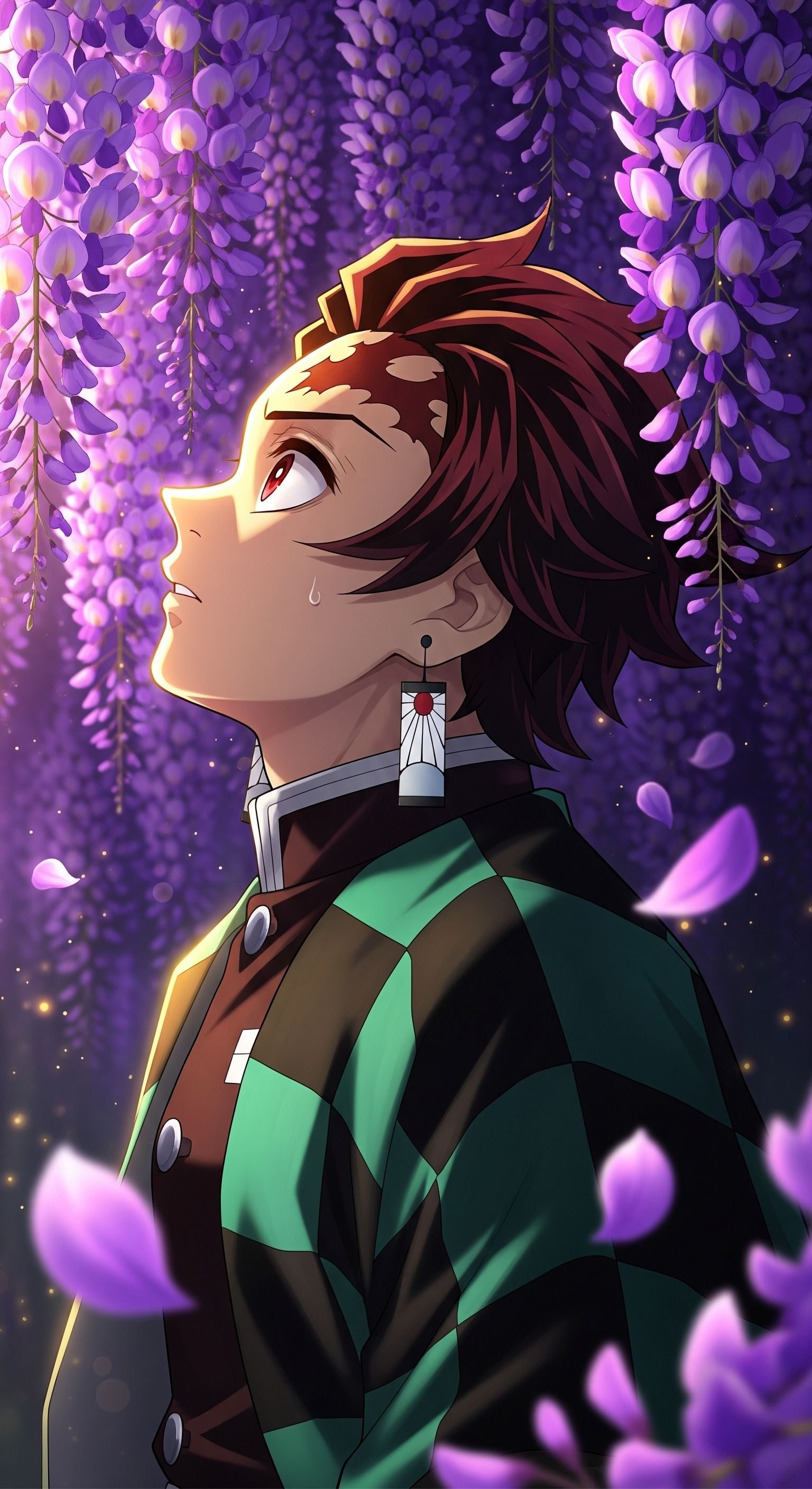 Tanjiro Kamado: Hope Amidst the Purple Wisteria Blossoms