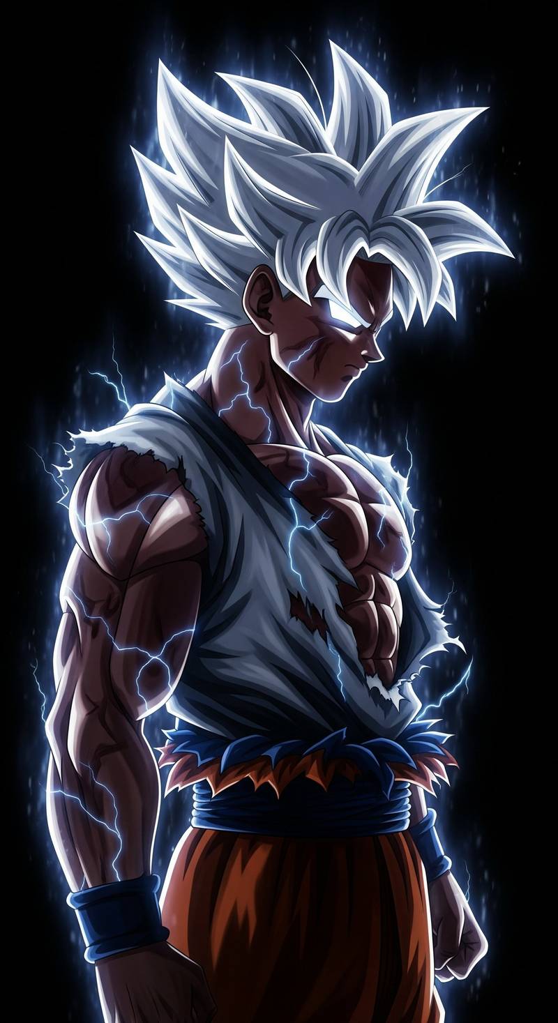 Ultra Instinct Goku Anime Lightning Aura Wallpaper