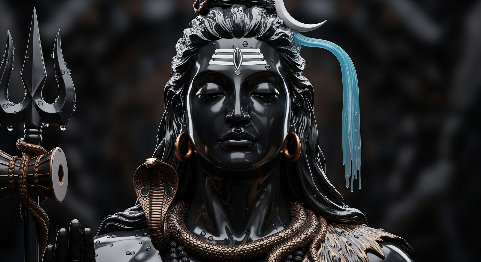 Mahadev in Deep Meditation – Dark Divine Shiva Art