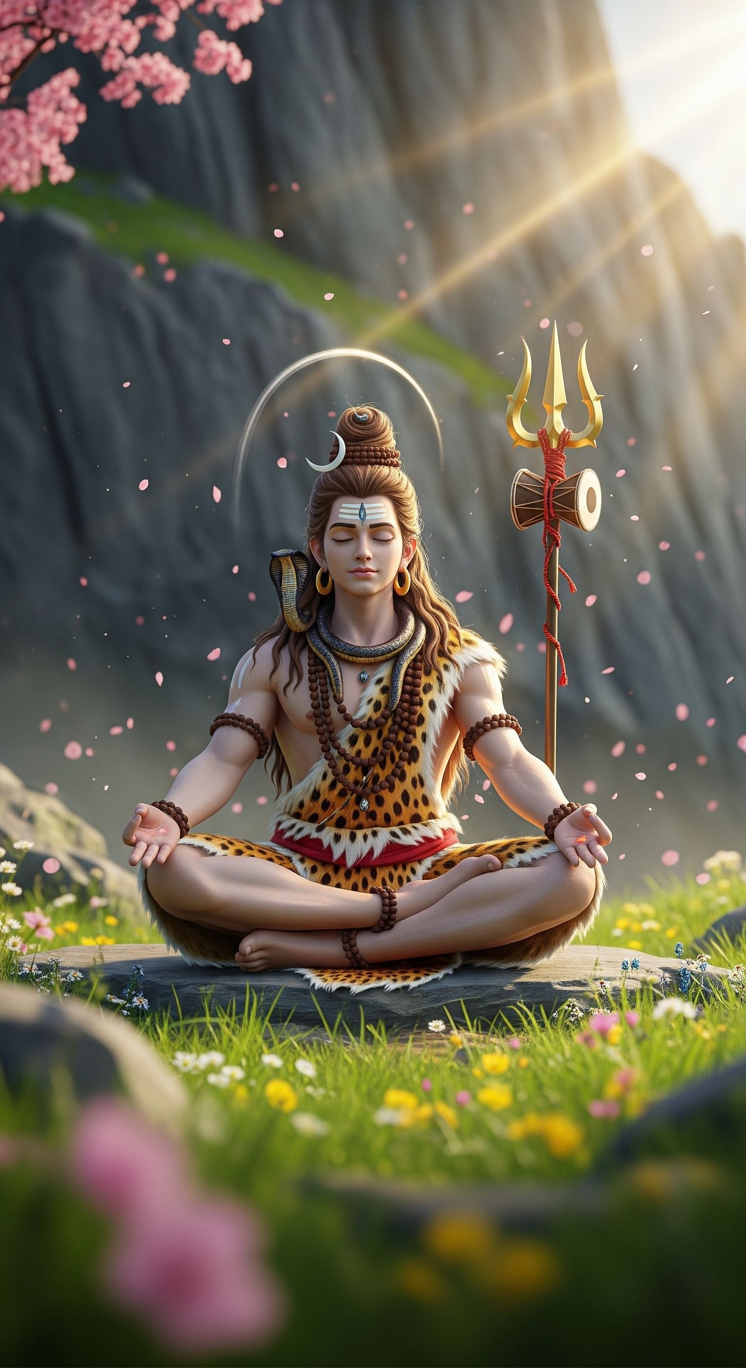 Peaceful Lord Shiva Meditation 4K Wallpaper