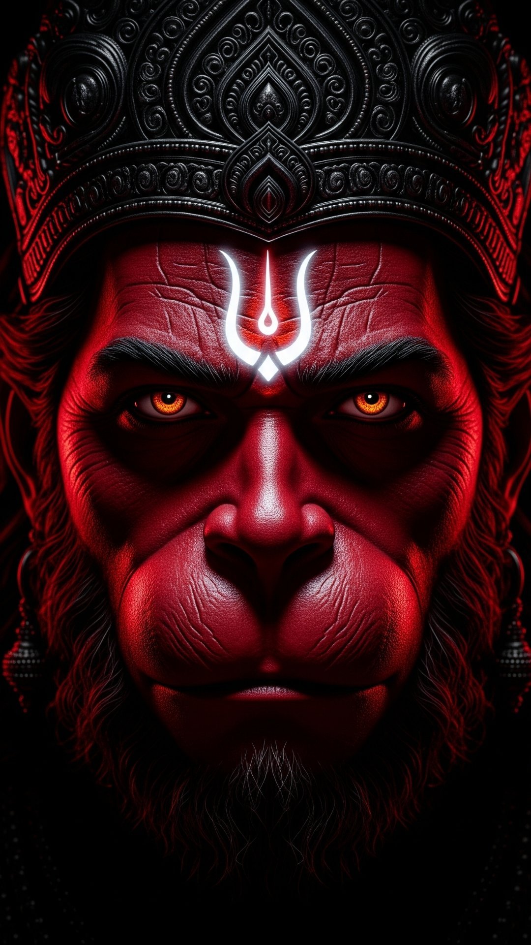 Fierce Hanuman Portrait with Divine Tilak