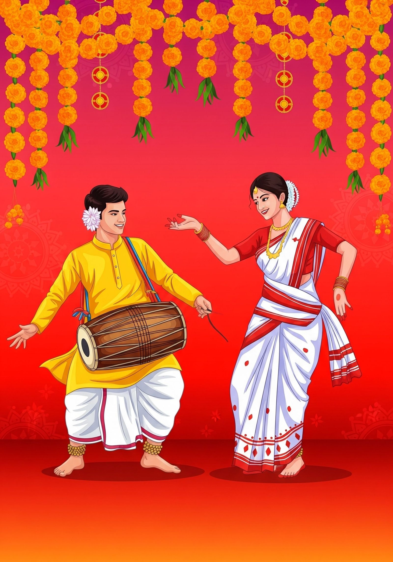 Magh Bihu Traditional Dance Celebration Poster