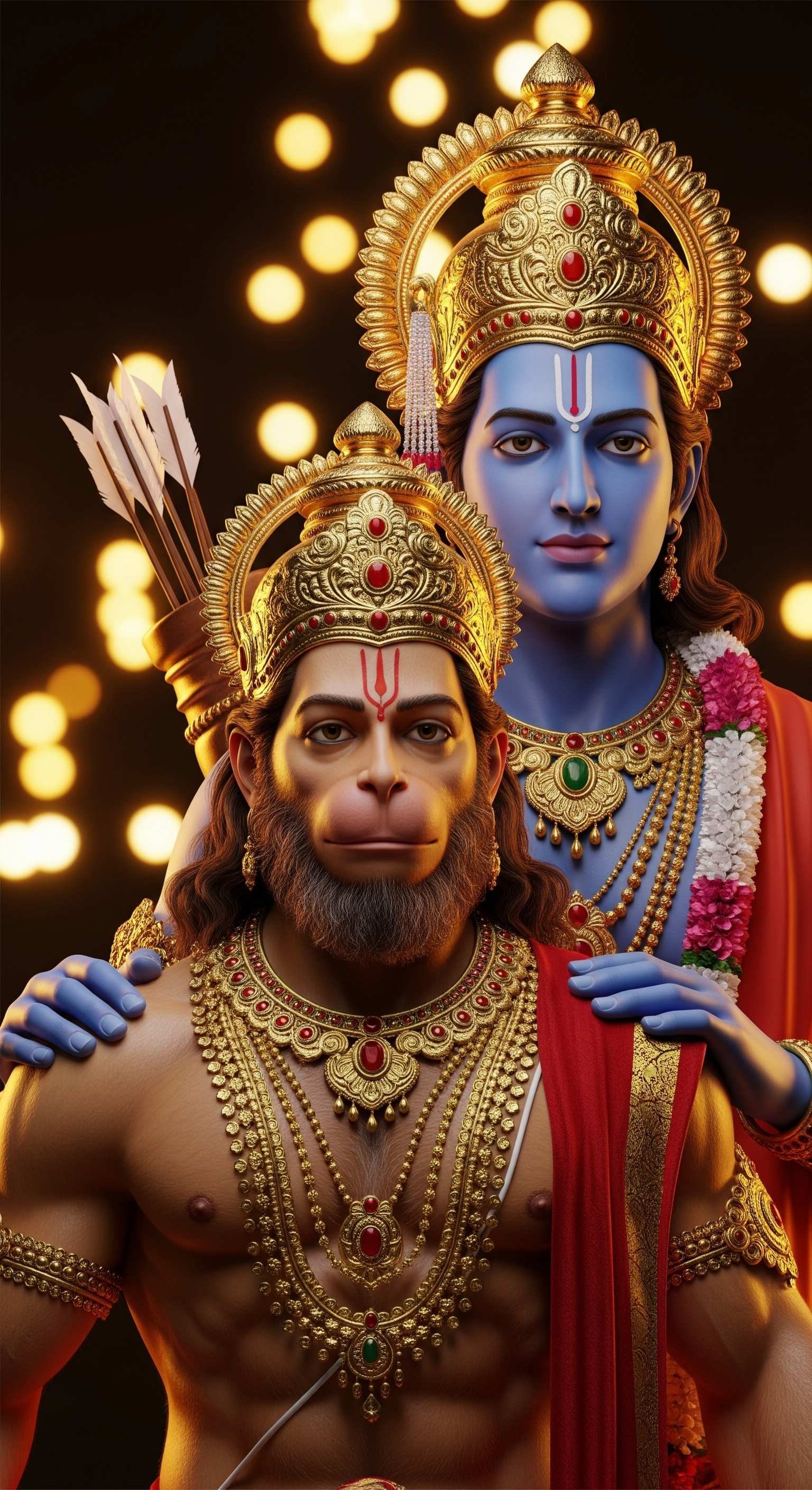 Lord Rama and Hanuman Divine Devotional Wallpaper