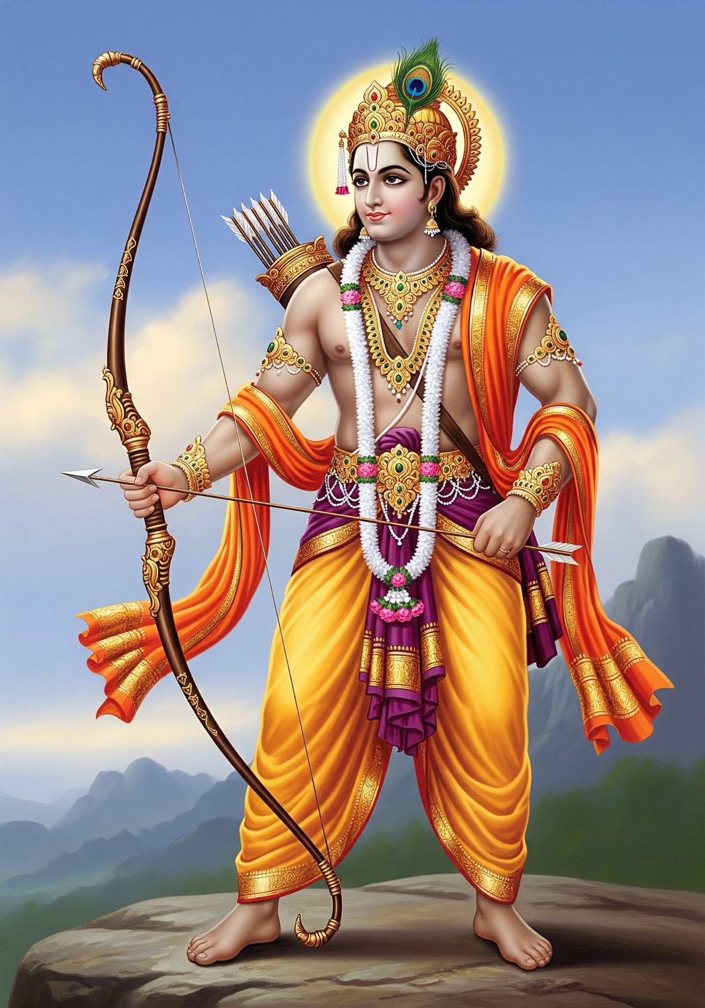 Divine Lord Rama with Bow and Arrow