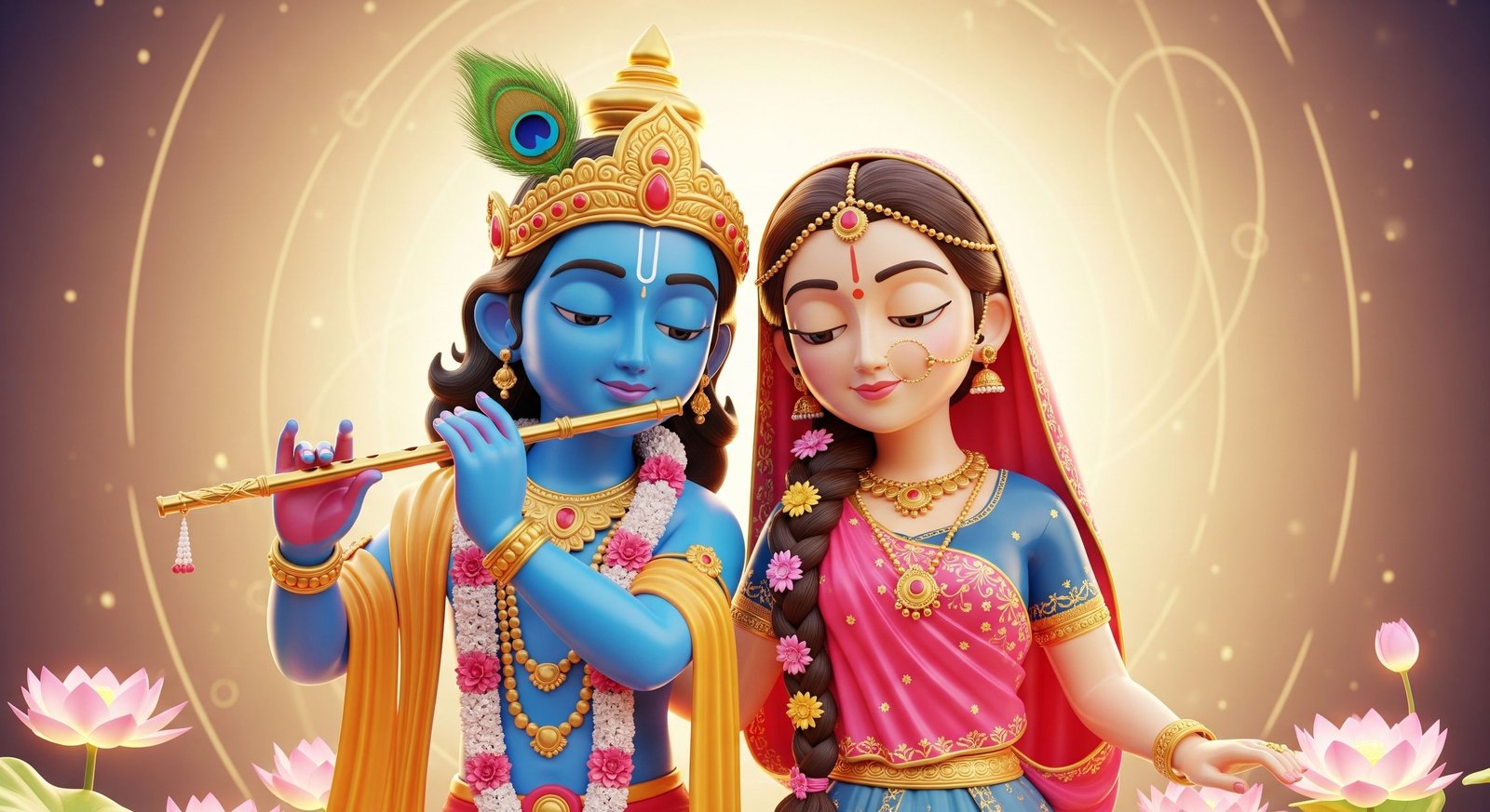 Shri Krishna and Radha – Divine Love in Eternal Harmony